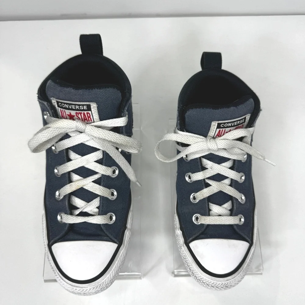 Converse Chuck Taylor All Star High Street Mid Top Navy Black Sneakers Boys 4